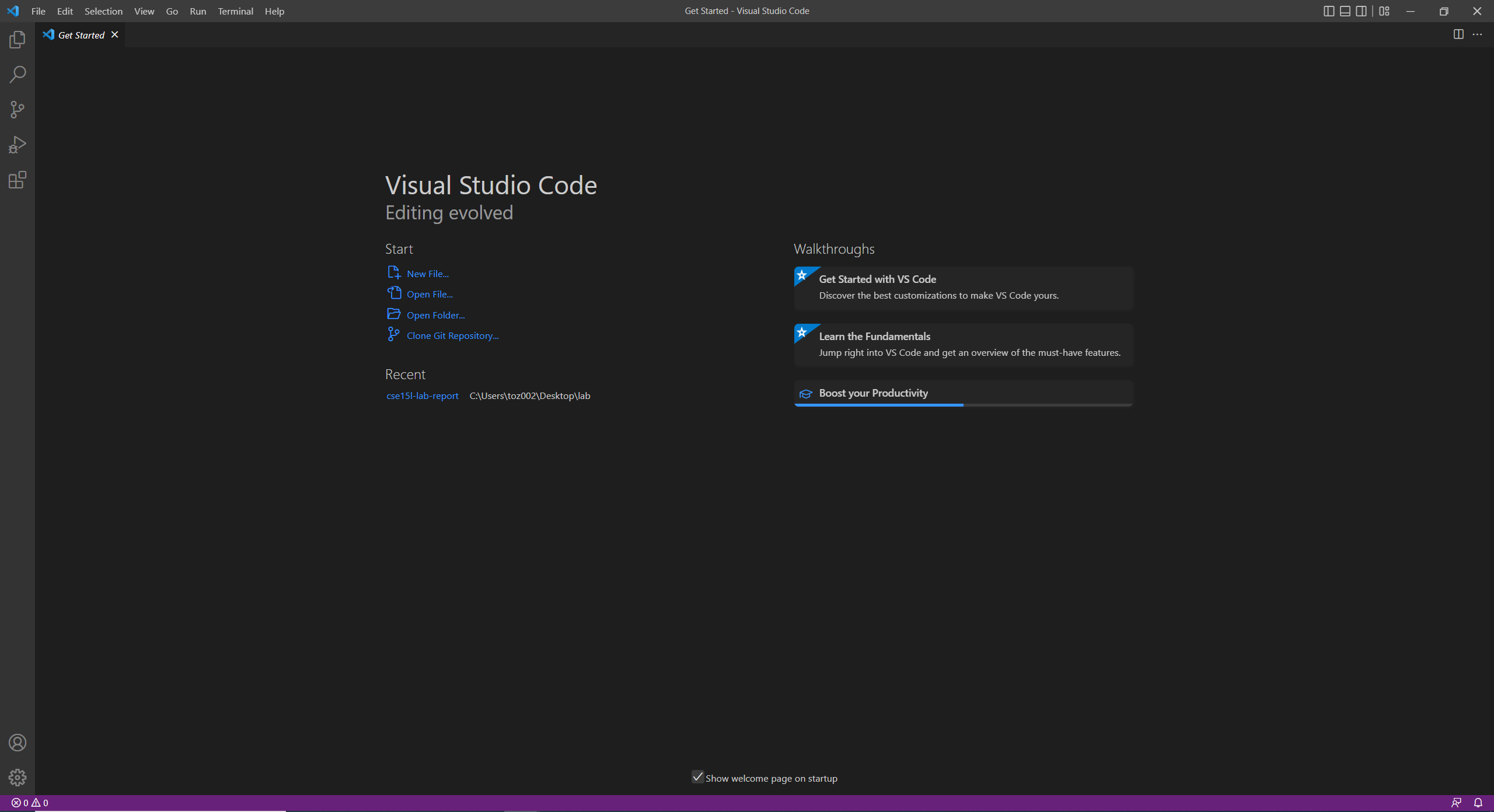 VSCode Welcome